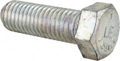 Made in USA - 9/16-12 UNC, 1-3/4" Length Under Head Hex Head Cap Screw - Fully Threaded, Grade 5 Steel, Zinc-Plated Finish, 13/16" Hex - Makers Industrial Supply