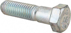 Made in USA - 9/16-12 UNC, 2-1/4" Length Under Head Hex Head Cap Screw - Partially Threaded, Grade 5 Steel, Zinc-Plated Finish, 13/16" Hex - Makers Industrial Supply