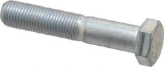 Made in USA - 3/8-24 UNF, 2" Length Under Head Hex Head Cap Screw - Partially Threaded, Grade 5 Steel, Zinc-Plated Finish, 9/16" Hex - Makers Industrial Supply