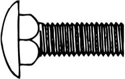 Value Collection - 3/8-16 UNC 1-1/2" Length Under Head, Standard Square Neck, Carriage Bolt - 1006-1050 Steel, Galvanized Zinc-Plated Finish - Makers Industrial Supply