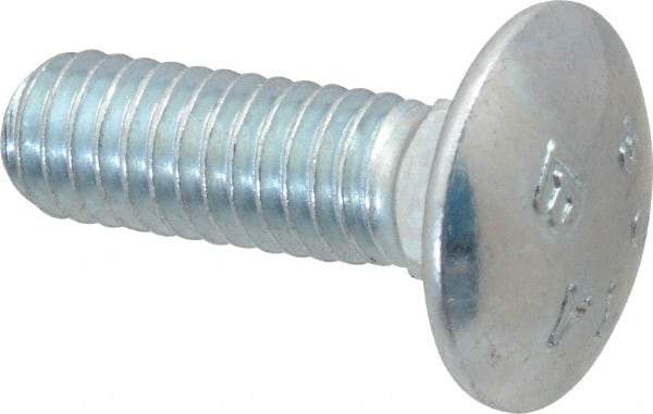 Value Collection - 5/16-18 UNC 1" Length Under Head, Standard Square Neck, Carriage Bolt - Grade 2 Steel, Zinc-Plated Finish - Makers Industrial Supply