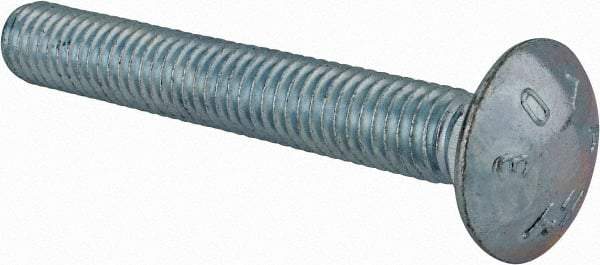 Value Collection - 3/8-16 UNC 2-3/4" Length Under Head, Standard Square Neck, Carriage Bolt - Grade 2 Steel, Zinc-Plated Finish - Makers Industrial Supply