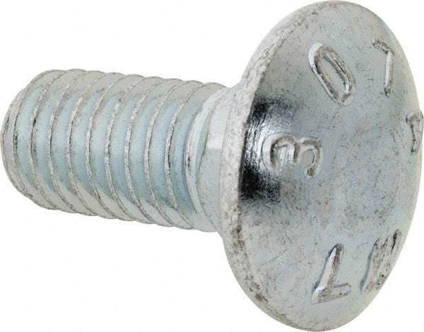 Value Collection - 7/16-14 UNC 1" Length Under Head, Standard Square Neck, Carriage Bolt - Grade 2 Steel, Zinc-Plated Finish - Makers Industrial Supply