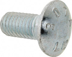 Value Collection - 7/16-14 UNC 1" Length Under Head, Standard Square Neck, Carriage Bolt - Grade 2 Steel, Zinc-Plated Finish - Makers Industrial Supply