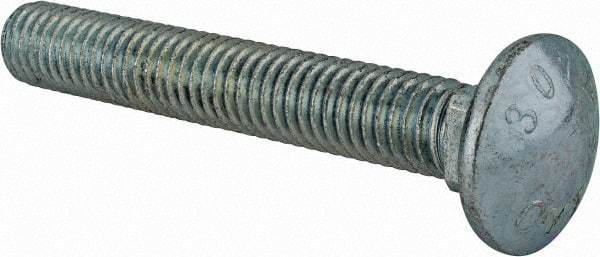 Value Collection - 7/16-14 UNC 3" Length Under Head, Standard Square Neck, Carriage Bolt - Grade 2 Steel, Zinc-Plated Finish - Makers Industrial Supply