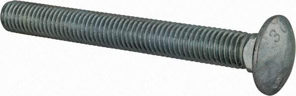 Value Collection - 1/2-13 UNC 4-1/2" Length Under Head, Standard Square Neck, Carriage Bolt - Grade 2 Steel, Zinc-Plated Finish - Makers Industrial Supply