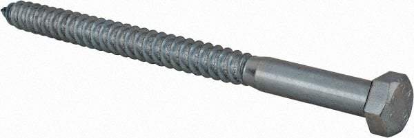 Value Collection - 1/2" Screw, 7" Length Under Head, Steel, Hex Head Lag Screw - Zinc Plated, Grade 2 - Makers Industrial Supply