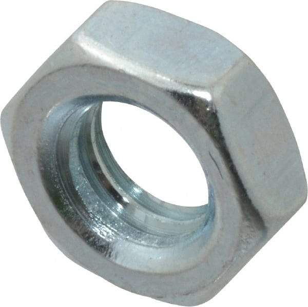 Value Collection - 5/16-18 UNC Steel Right Hand Hex Jam Nut - 1/2" Across Flats, 3/16" High, Zinc-Plated Finish - Makers Industrial Supply