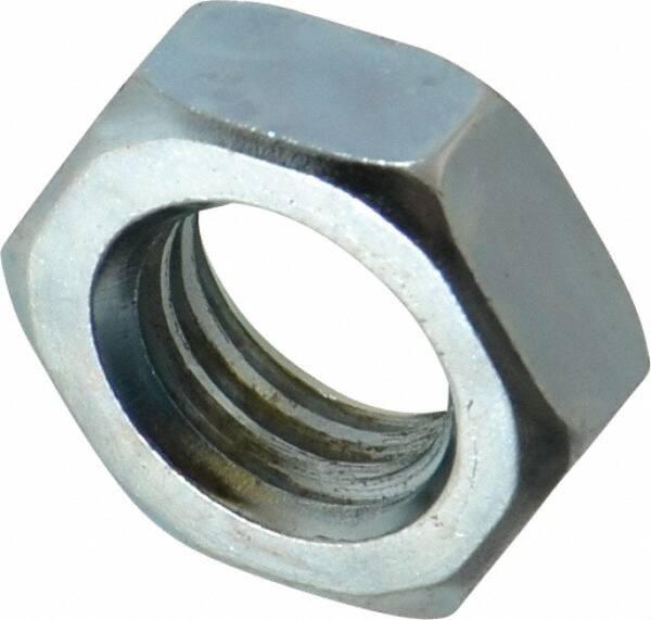 Value Collection - 9/16-12 UNC Steel Right Hand Hex Jam Nut - 7/16" Across Flats, 5/16" High, Zinc-Plated Finish - Makers Industrial Supply