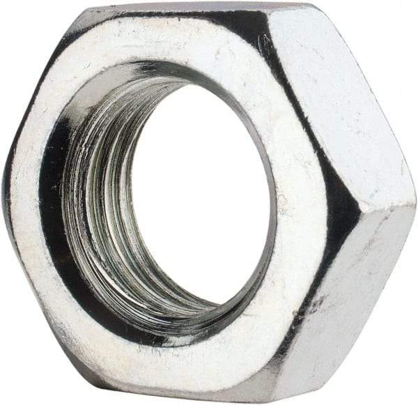 Value Collection - 7/8-9 UNC Steel Right Hand Hex Jam Nut - 1-5/16" Across Flats, 0.4844" High, Zinc-Plated Finish - Makers Industrial Supply