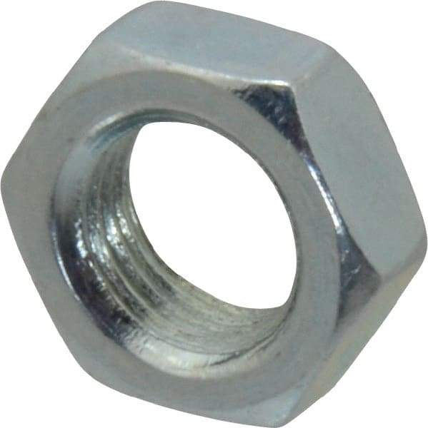 Value Collection - 3/8-24 UNF Steel Right Hand Hex Jam Nut - 9/16" Across Flats, 0.2188" High, Zinc-Plated Finish - Makers Industrial Supply