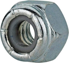 Value Collection - 1/4-20 UNC Grade 2 Hex Lock Nut with Nylon Insert - 7/16" Width Across Flats, 19/64" High, Zinc-Plated Finish - Makers Industrial Supply