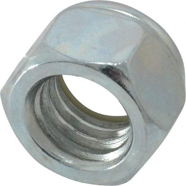 Value Collection - 7/16-14 UNC Grade 2 Hex Lock Nut with Nylon Insert - 11/16" Width Across Flats, 15/32" High, Zinc-Plated Finish - Makers Industrial Supply