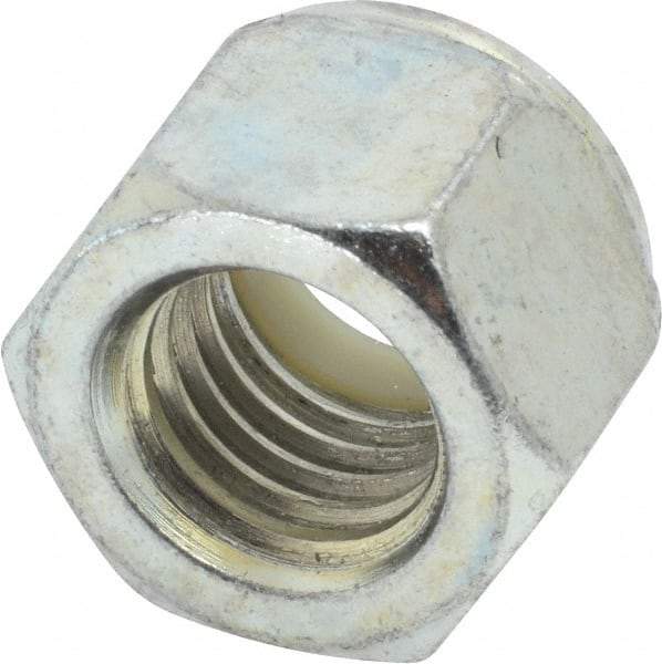 Value Collection - 5/8-11 UNC Grade 2 Hex Lock Nut with Nylon Insert - 15/16" Width Across Flats, 49/64" High, Zinc-Plated Finish - Makers Industrial Supply