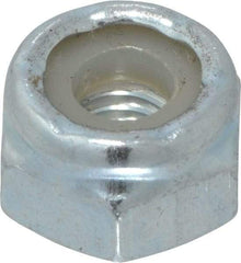 Value Collection - #10-32 UNF Grade 2 Hex Lock Nut with Nylon Insert - 3/8" Width Across Flats, 1/4" High, Zinc-Plated Finish - Makers Industrial Supply