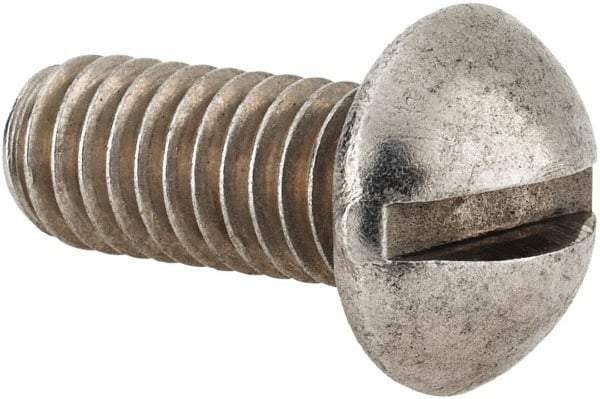 Value Collection - 5/16-18 UNC, 3/4" Length Under Head Slotted Drive Machine Screw - Round Head, Grade 18-8 Stainless Steel, Uncoated, Without Washer - Makers Industrial Supply