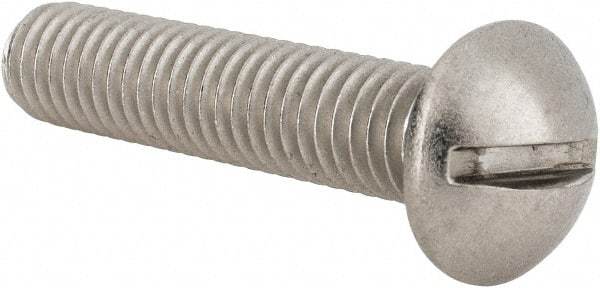 Value Collection - 3/8-16 UNC, 1-3/4" Length Under Head Slotted Drive Machine Screw - Round Head, Grade 18-8 Stainless Steel, Uncoated, Without Washer - Makers Industrial Supply