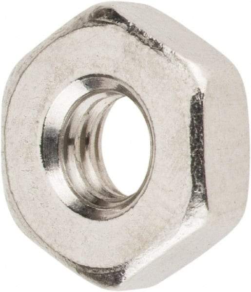 Value Collection - #8-32 UNC Stainless Steel Right Hand Machine Screw Hex Nut - 11/32" Across Flats, 1/8" High, Uncoated - Makers Industrial Supply