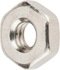 Hex Nut: #8-32, Grade 18-8 Stainless Steel, Uncoated Right Hand Thread, 0.3438″ Across Flats