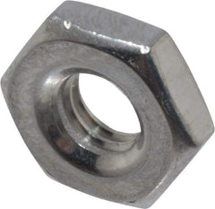 Value Collection - #10-32 UNF Stainless Steel Right Hand Machine Screw Hex Nut - 3/8" Across Flats, 1/8" High, Uncoated - Makers Industrial Supply