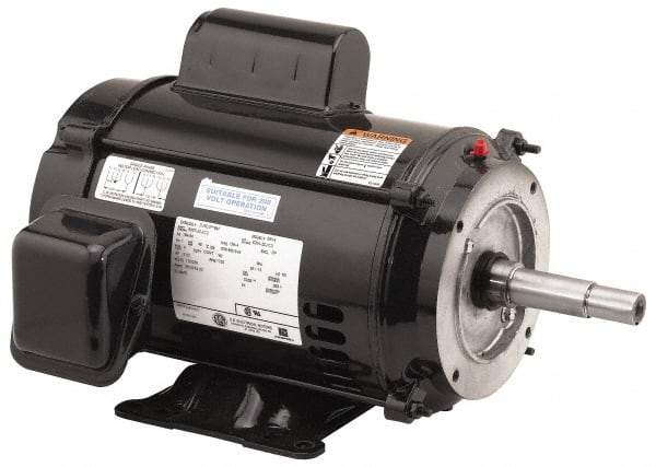 US Motors - 5 hp, ODP Enclosure, No Thermal Protection, 3,450 RPM, 208-230 Volt, 60 Hz, Industrial Electric AC/DC Motor - Size 184 Frame, C-Face/Base Mount, 1 Speed, Ball Bearings, 24.0-23.7 Full Load Amps, F Class Insulation, Reversible - Makers Industrial Supply