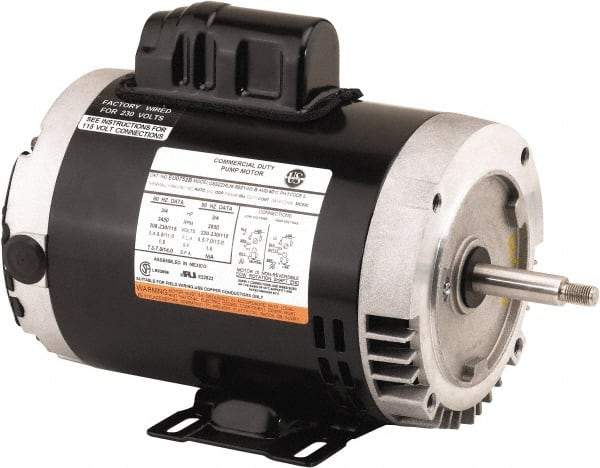 US Motors - 1/2 hp, ODP Enclosure, Auto Thermal Protection, 1,725 RPM, 115/208-230 Volt, 60 Hz, Industrial Electric AC/DC Motor - Size 56 Frame, C-Face Mount, 1 Speed, Ball Bearings, 8.9/4.4-4.5 Full Load Amps, B Class Insulation, Reversible - Makers Industrial Supply