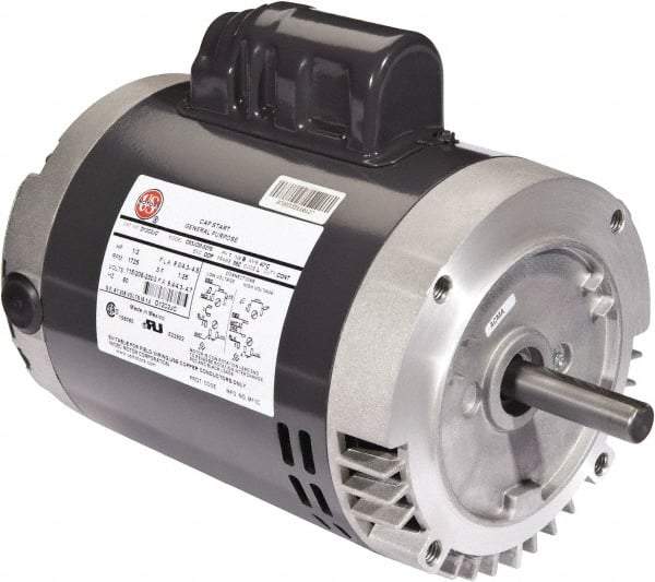 US Motors - 3 hp, ODP Enclosure, Auto Thermal Protection, 3,450 RPM, 208-230 Volt, 60 Hz, Industrial Electric AC/DC Motor - Size 56 Frame, C-Face Mount, 1 Speed, Ball Bearings, 14.0-12.8 Full Load Amps, B Class Insulation, Reversible - Makers Industrial Supply