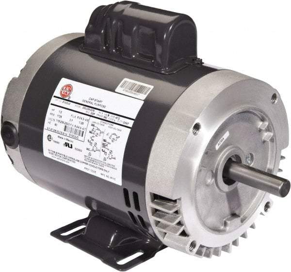 US Motors - 1 hp, ODP Enclosure, Auto Thermal Protection, 1,725 RPM, 115/208-230 Volt, 60 Hz, Industrial Electric AC/DC Motor - Size 56 Frame, J-Face/Base Mount, 1 Speed, Ball Bearings, 15.2/7.7-7.6 Full Load Amps, B Class Insulation, CCW Drive End - Makers Industrial Supply