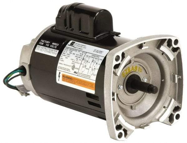 US Motors - 1.5 hp, ODP Enclosure, Auto Thermal Protection, 3,450 RPM, 115/230 Volt, 60 Hz, Industrial Electric AC/DC Motor - Size 56 Frame, Square Flange Mount, 1 Speed, Ball Bearings, 14.4/7.2 Full Load Amps, B Class Insulation, CCW Drive End - Makers Industrial Supply