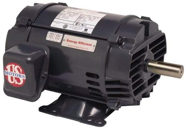 US Motors - 2 hp, ODP Enclosure, No Thermal Protection, 3,515 RPM, 575 Volt, 60 Hz, Three Phase Premium Efficient Motor - Size 145 Frame, Rigid Mount, 1 Speed, Ball Bearings, 2 Full Load Amps, F Class Insulation, CCW Lead End - Makers Industrial Supply