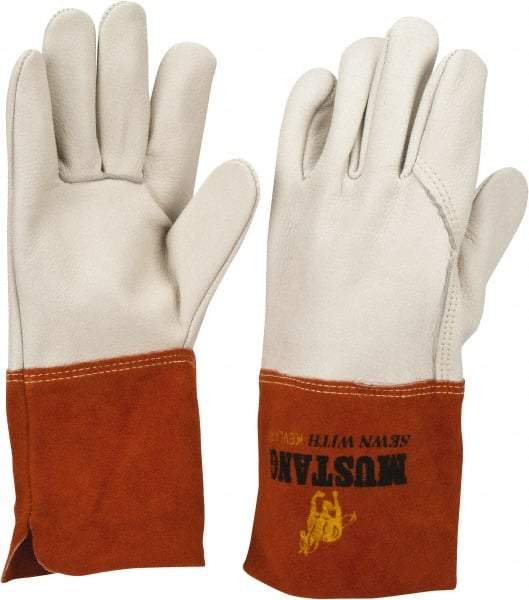 MCR Safety - Size L Unlined Cowhide Welding Glove - Wing Thumb, For MIG/TIG - Makers Industrial Supply