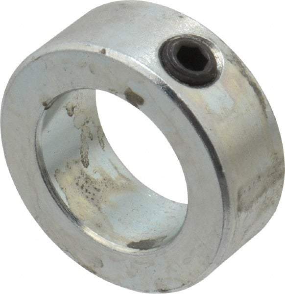 Climax Metal Products - 15/16" Bore, Steel, Set Screw Shaft Collar - 1-1/2" Outside Diam, 9/16" Wide - Makers Industrial Supply