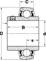 SKF - 2-7/16" ID x 4.3307" OD, 9,110 Lb Dynamic Capacity, Insert Bearing Insert Bearing - 1.0236" Race Width, 8,090 Lb Static Capacity - Makers Industrial Supply