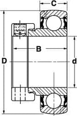 SKF - 5/8" ID x 1.5748" OD, 1,650 Lb Dynamic Capacity, Insert Bearing Insert Bearing - 0.4724" Race Width, 1,070 Lb Static Capacity - Makers Industrial Supply