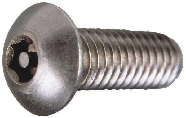 Value Collection - 5/16-18 UNC Pin In Hex Socket Drive, Button Screw - Grade 18-8 Stainless Steel, Uncoated, 1" Length Under Head - Makers Industrial Supply