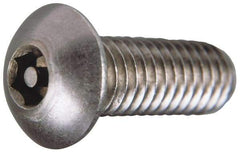 Value Collection - 1/4-20 UNC Pin In Hex Socket Drive, Button Screw - Grade 18-8 Stainless Steel, Uncoated, 1" Length Under Head - Makers Industrial Supply