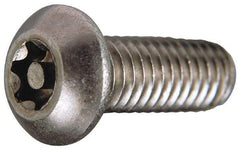 Value Collection - 1/4-20 UNC Pin In Torx Drive, Button Screw - Grade 18-8 Stainless Steel, Uncoated, 1" Length Under Head - Makers Industrial Supply