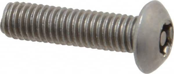 Value Collection - #10-32 UNF Pin In Torx Drive, Button Screw - Grade 18-8 Stainless Steel, Uncoated, 3/4" Length Under Head - Makers Industrial Supply