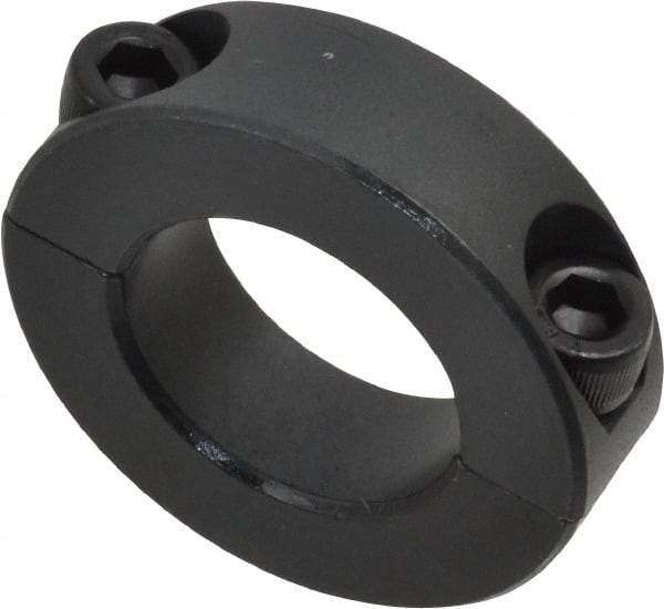 Made in USA - 1" Bore, Steel, Two Piece Shaft Collar - 1-3/4" Outside Diam, 1/2" Wide - Makers Industrial Supply