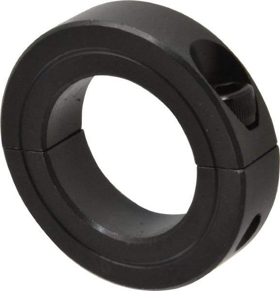 Made in USA - 1-1/4" Bore, Steel, Two Piece Shaft Collar - 2-1/16" Outside Diam, 1/2" Wide - Makers Industrial Supply