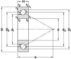 Angular Contact Ball Bearing: 25 mm Bore Dia, 52 mm OD, 30 mm OAW, Without Flange 15 ° Contact Angle, 2,621 lb Static Load, 4,914 lb Dynamic Load