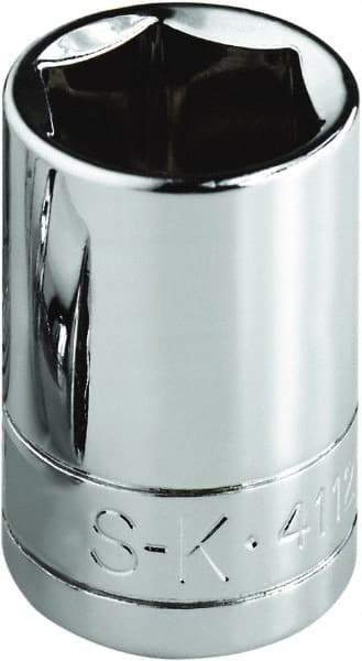 SK - 1-3/8", 1/2" Drive, Standard Hand Socket - 6 Points, Steel, Chrome Finish - Makers Industrial Supply