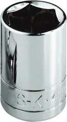 SK - 1-3/8", 1/2" Drive, Standard Hand Socket - 6 Points, Steel, Chrome Finish - Makers Industrial Supply