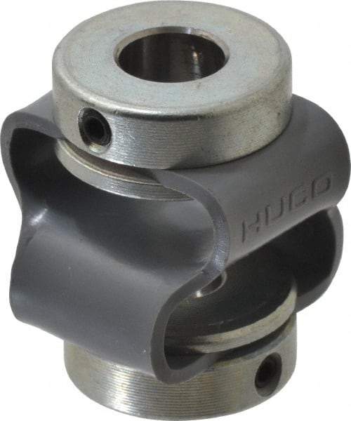 Huco - 5/16" Max Bore Diam, Flexible Flex P Double Loop Coupling - 27mm OD, Polyurethane - Makers Industrial Supply