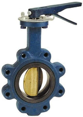 NIBCO - 5" Pipe, Lug Butterfly Valve - Lever Handle, Cast Iron Body, EPDM Seat, 200 WOG, Aluminum Bronze Disc, Stainless Steel Stem - Makers Industrial Supply