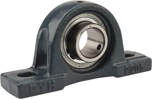 Value Collection - 5-1/2" OALBall Bearing Pillow Block - Cast Iron - Makers Industrial Supply