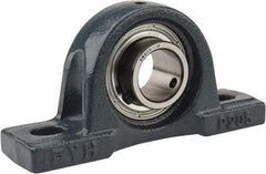 Value Collection - 5-1/2" OALBall Bearing Pillow Block - Cast Iron - Makers Industrial Supply