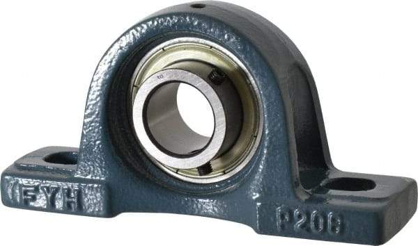 Value Collection - 6-3/16" OALBall Bearing Pillow Block - Cast Iron - Makers Industrial Supply