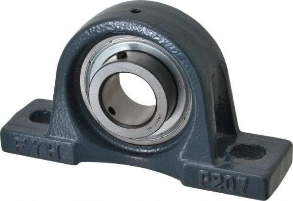 Value Collection - 6-3/4" OALBall Bearing Pillow Block - Cast Iron - Makers Industrial Supply