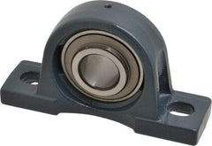 Value Collection - 6-3/4" OALBall Bearing Pillow Block - Cast Iron - Makers Industrial Supply